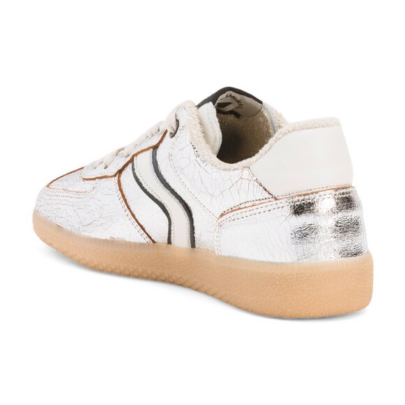 NEW FUN VERBENAS Made In Spain Leather Metallic Sneakers - Picture 2 of 3